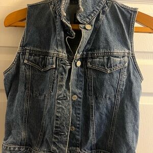 GAP Blue Denim Sleeveless Vest
